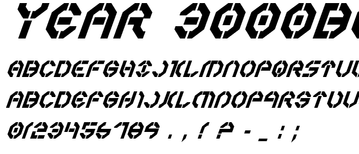 Year 3000Bold Italic font